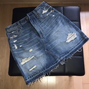 Ripped Denim Skirt